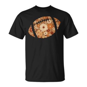 Football Fall Autumn Season Floral Blooms Aesthetic T-Shirt | Seseable UK