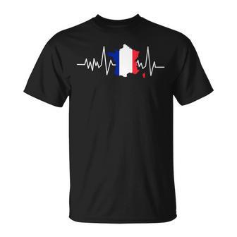 France Battement De Coeur Drapeau Français Carte T-Shirt - Cadeauxyz