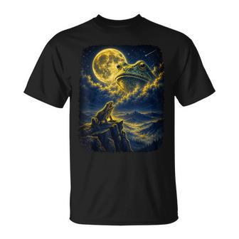 Frog Howling To Moon Frogs Howl At The Moon T-Shirt - Thegiftio UK