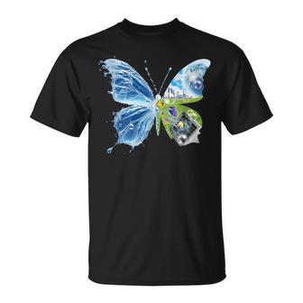 Frutiger Aero Estética Mariposa Ordenador Peces Paisaje Camiseta unisex - Regaloses