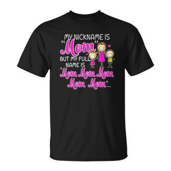 Full Name Is Mom Mom Mom Christmas Ideas For Mom T-Shirt | Seseable UK