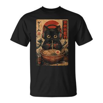 Cat Ramen Japanese Kawaii Anime Cats T-Shirt | Seseable UK
