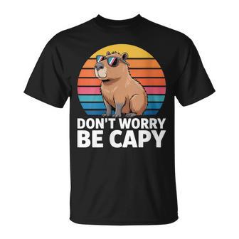 Don't Worry Be Capybara Capybara Hombres Niños Niños Jóvenes Es Cuello Camiseta unisex - Regaloses