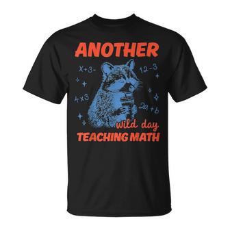 Raccoon Math Teacher Another Wild Day Teaching Math T-Shirt | Seseable UK