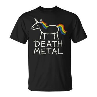 Unicorn Death Metal Rainbow Metalhead T-Shirt | Seseable UK