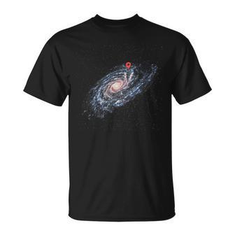 You Are Here Galaxy Map Universe Pin Milky Way Ubicación Camiseta unisex - Regaloses