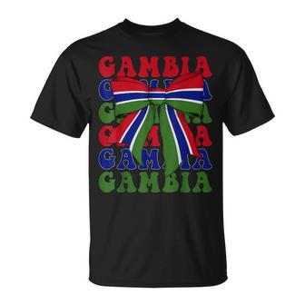 Gambia Bandera Con Lazo En Forma De Coqueta Del Orgullo De Gambia Camiseta unisex - Regaloses
