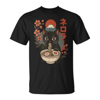 Gato Comiendo Ramen Gatito Anime Japón Camiseta unisex - Regaloses