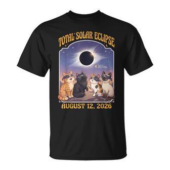 Gatos Eclipseolar Total Con Gafas 2026 12 De Agosto Camiseta unisex - Regaloses