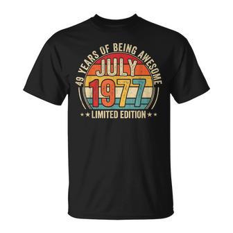 Génial Depuis Juillet 1977Intage Rétro 49E Anniversaire Homme T-Shirt - Cadeauxyz