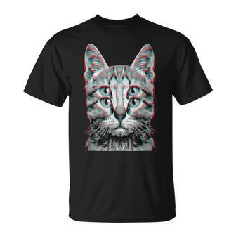 Glitcheltsame Katze Kätzchen Optische Täuschung Katze Mama Papa T-Shirt - Geschenkecke