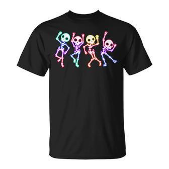 Glow In The Halloween Night Skeleton Dancing Skeleton T-Shirt | Seseable UK