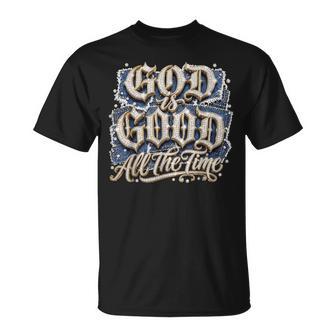 God Is Good All The Time Rhinestone Christian T-Shirt | Seseable UK