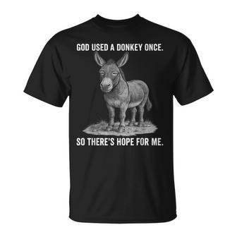 If God Used A Donkey He Can Use Me Christian Quote Graphic T-Shirt - Thegiftio UK