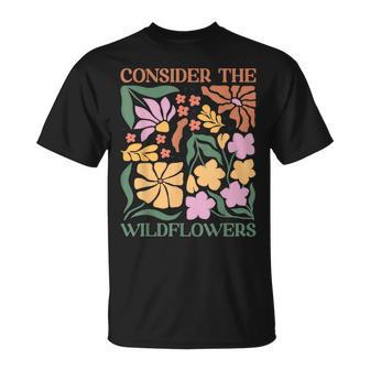 Gráfico Bohemio De Margaritasilvestres Flor Botánica Flor Floral Camiseta unisex - Regaloses