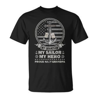 My Grandson Is My Hero Proud Sailor Grandpa Family Matching T-Shirt | Seseable UK