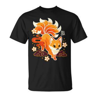 Graphique Renard Kitsune Japonais Renard À Neuf Queues T-Shirt - Cadeauxyz
