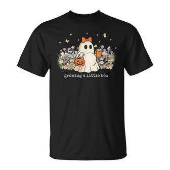 Growing A Little Boo Ghost Pregnancy Maternity Halloween T-Shirt | Seseable UK