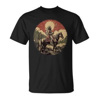 Guerrier De La Tribu Indienne Cheval Indien T-Shirt - Cadeauxyz