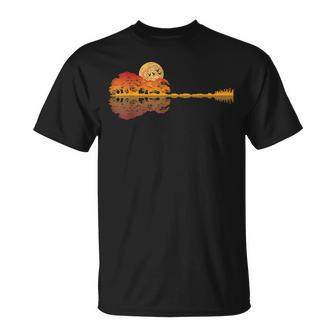 Guitar Lake Shadow Reflections Moon Love Guitar Musician T-Shirt | Seseable UK