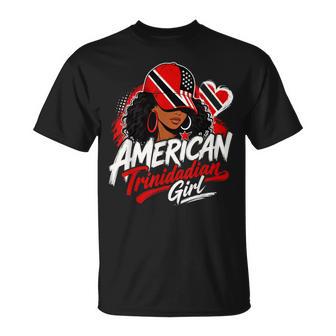 Half American Half Trinidadian Girl Usa Trinidad Tobago Flag T-Shirt | Seseable UK