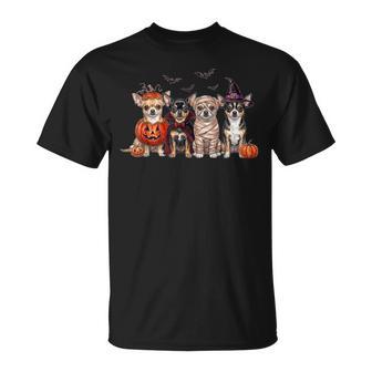 Halloween Chihuahua Squad Pumpkin Vampire Mummy Witch Dog T-Shirt | Seseable UK