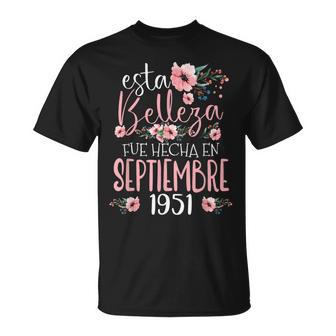 Hecha Eneptiembre 1951 Regalo 75 Años Cumpleaños Camiseta unisex - Regaloses