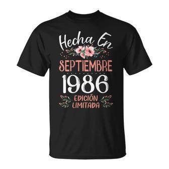Hecha Eneptiembre 1986 Regalo 40 Años Cumpleaños Cuello Camiseta unisex - Regaloses