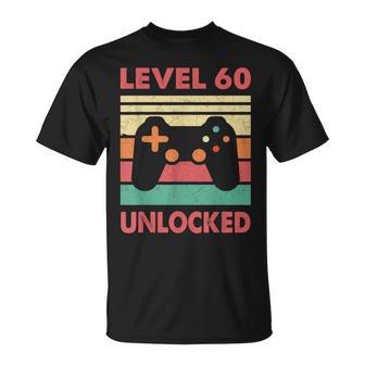 Hombre Nivel 60 Desbloqueado –Intage 60 Cumpleaños Gaming Gamer Retro Camiseta unisex - Regaloses