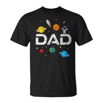 Hombre Papápace Planet Astronauta Fiesta De Cumpleaños Envejecida Camiseta unisex - Regaloses