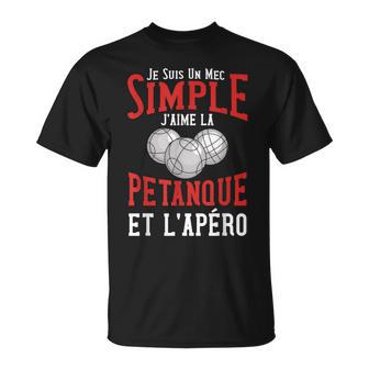 Homme Humour Pétanque Et Apéro Amoureux Cadeau Pétanque Drôle T-Shirt - Cadeauxyz