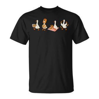 Hot Dog Lover Goose Foodie Hot Dog Meme T-Shirt | Seseable UK