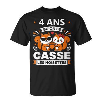 Humour 4 Ans Mariage Drole Anniversaire Couple 4 Ans T-Shirt - Cadeauxyz