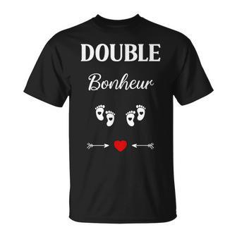 Humour Enceinte Deux Enfants Annonce Grossesse Jumeaux T-Shirt - Cadeauxyz