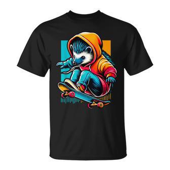 Illustration Dekateboard En Forme De Hérisson Cool T-Shirt - Cadeauxyz