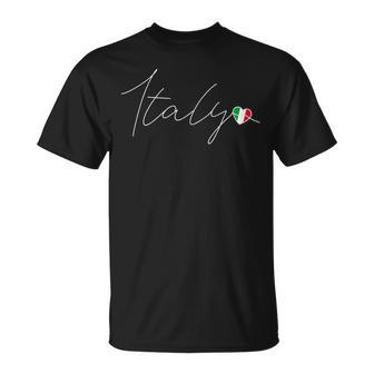 Italia Amour Drapeau Italien Et Coeurur Italie T-Shirt - Cadeauxyz
