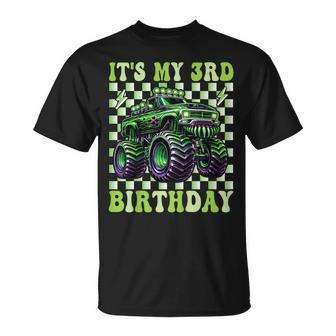 Its My 3Rd Birthday Monster Truck 3 Year Old Boys 3Rd Party T-Shirt - Thegiftio UK