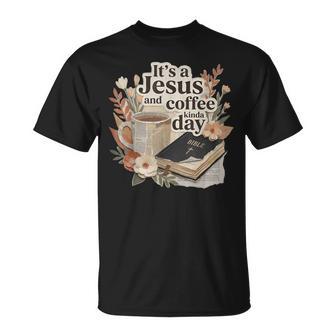 Jesus And Coffee Kinda Day Christian Bible Verse Retro T-Shirt | Seseable UK