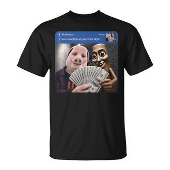 John Pork And Tung Tung Tung Sahur Front Door Motion For Kid T-Shirt - Thegiftio UK