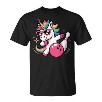 Kawaii Unicorn Dabbing Bowling Birthday Girls T-Shirt - Thegiftio UK
