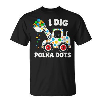 Kids Dot Day Dig Polka Tractor Colorful Polka Dot Toddler Boy Kid T-Shirt | Seseable UK