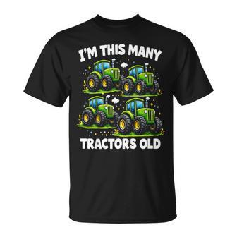 Kids Four Tractors 4Yr 4Th Birthday 4 Year Old Boys T-Shirt - Monsterry AU