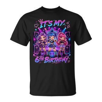 Kids It's My 6Th K Pop Birthday Girl 6 Year Old K-Pop Bday T-Shirt - Thegiftio UK