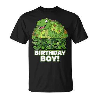 Kids Three Rex Birthday Boy T-Rex Dinosaur 3Rd Birthday Party T-Shirt - Thegiftio UK