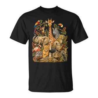 Kids Zoo Safari Animals Wildlife Jungle Birthday Party T-Shirt | Seseable UK