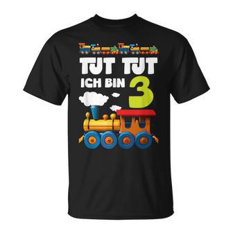 Kinder Ich Bin 3 Zug Tut Tut 3 Geburtstag Eisenbahner T-Shirt - Geschenkecke