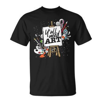 Kunstchule Pinsel Zeichnen Geschenk Lustiges Künstler T-Shirt - Geschenkecke