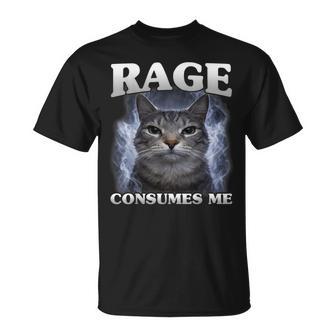 La Rabia Me Consume Gato Graciosoarcástico Humor Enojado Meme Ira Camiseta unisex - Regaloses