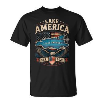 Lake America Bald Eagle Us Vintage Patriotic Pro Trump T-Shirt | Seseable UK