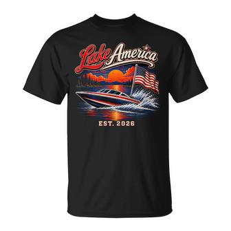 Lake America Est 2026 Patriotic Lake America Apparel T-Shirt | Seseable UK